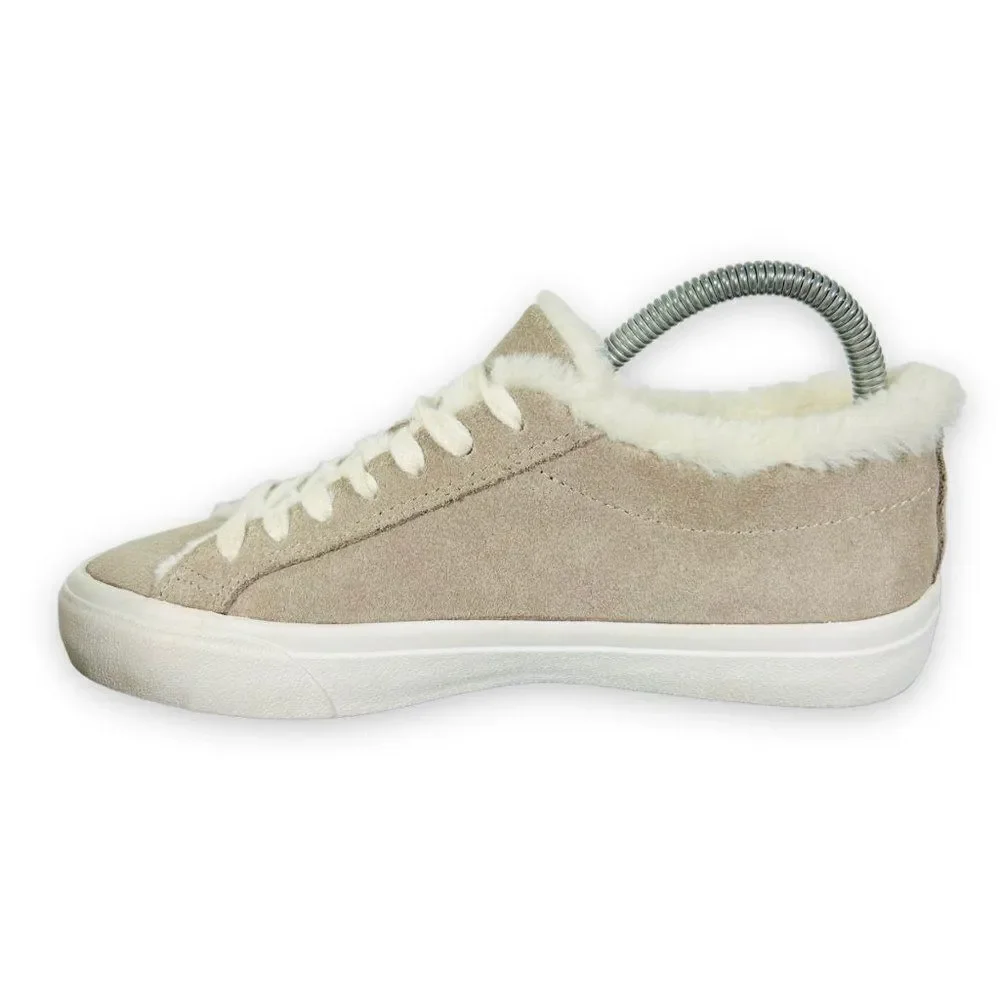 Lucky Brand Dessah Suede / Faux Fur Sneakers Grey /‎ Cream Women's 5.5M